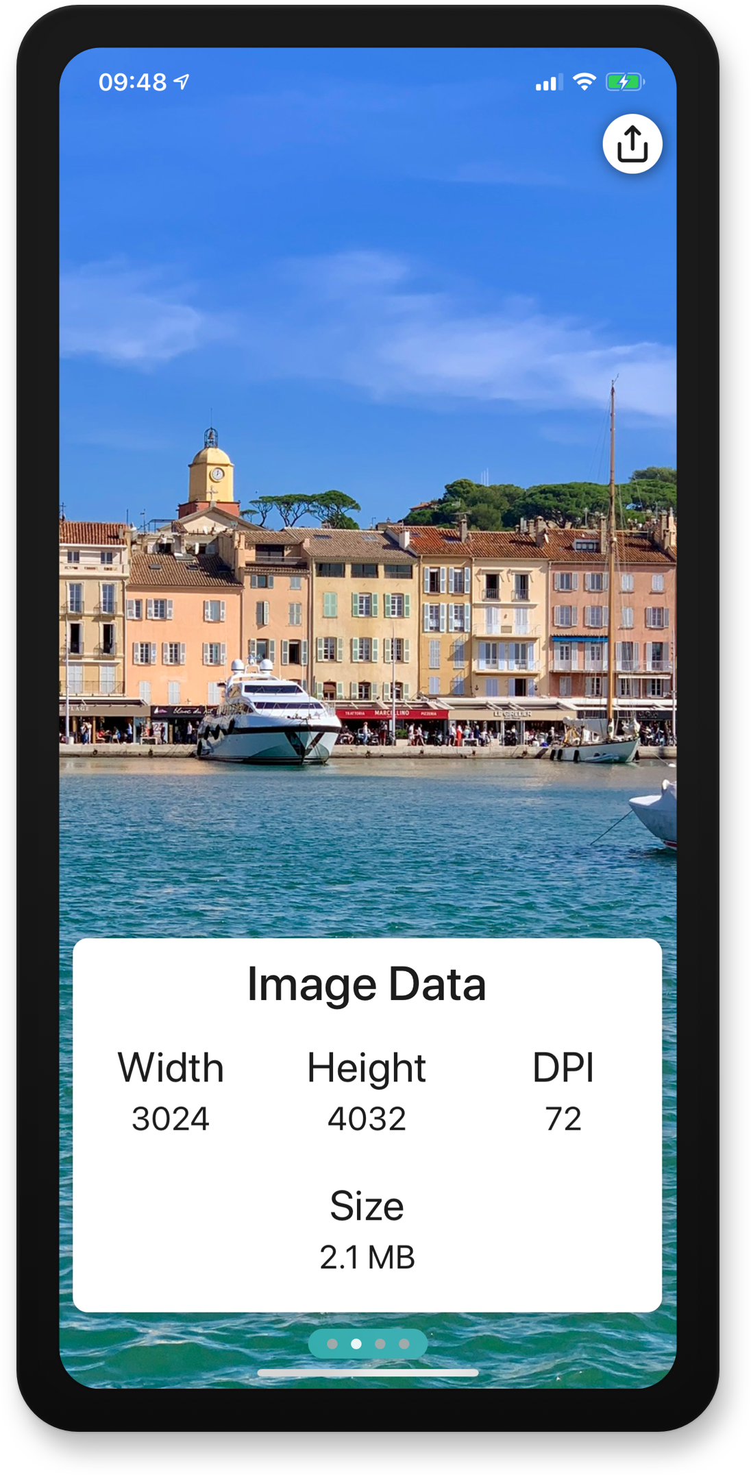 Metadata App Image Data Screenshot