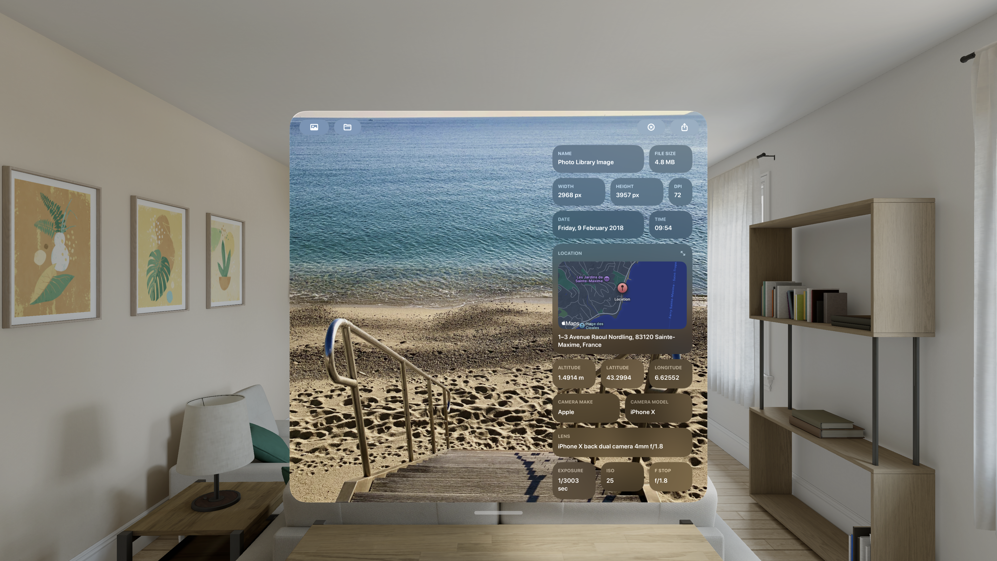 Metadata app on Apple Vision Pro screenshot 2