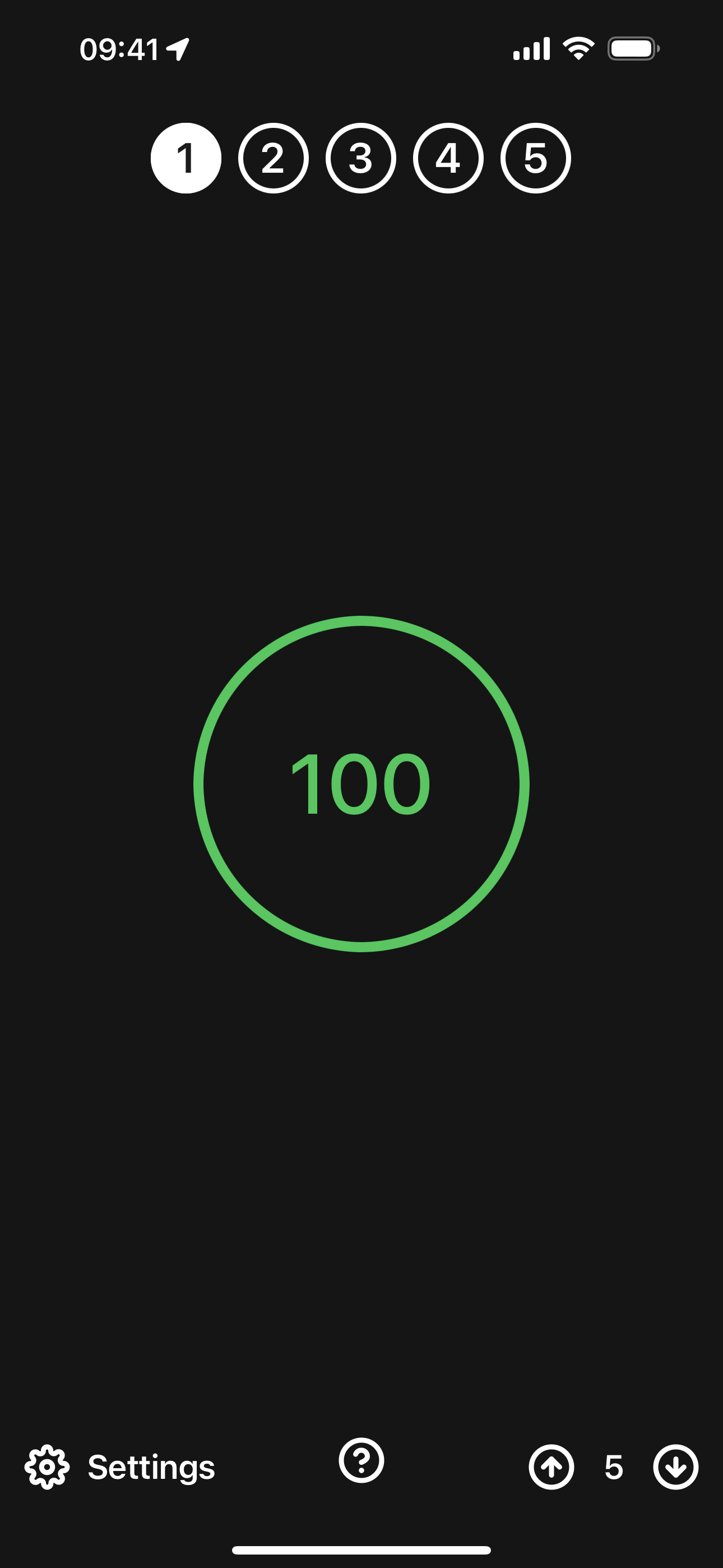 Reaction Timer Game 1 showing a single timer ready to be stopped on zero