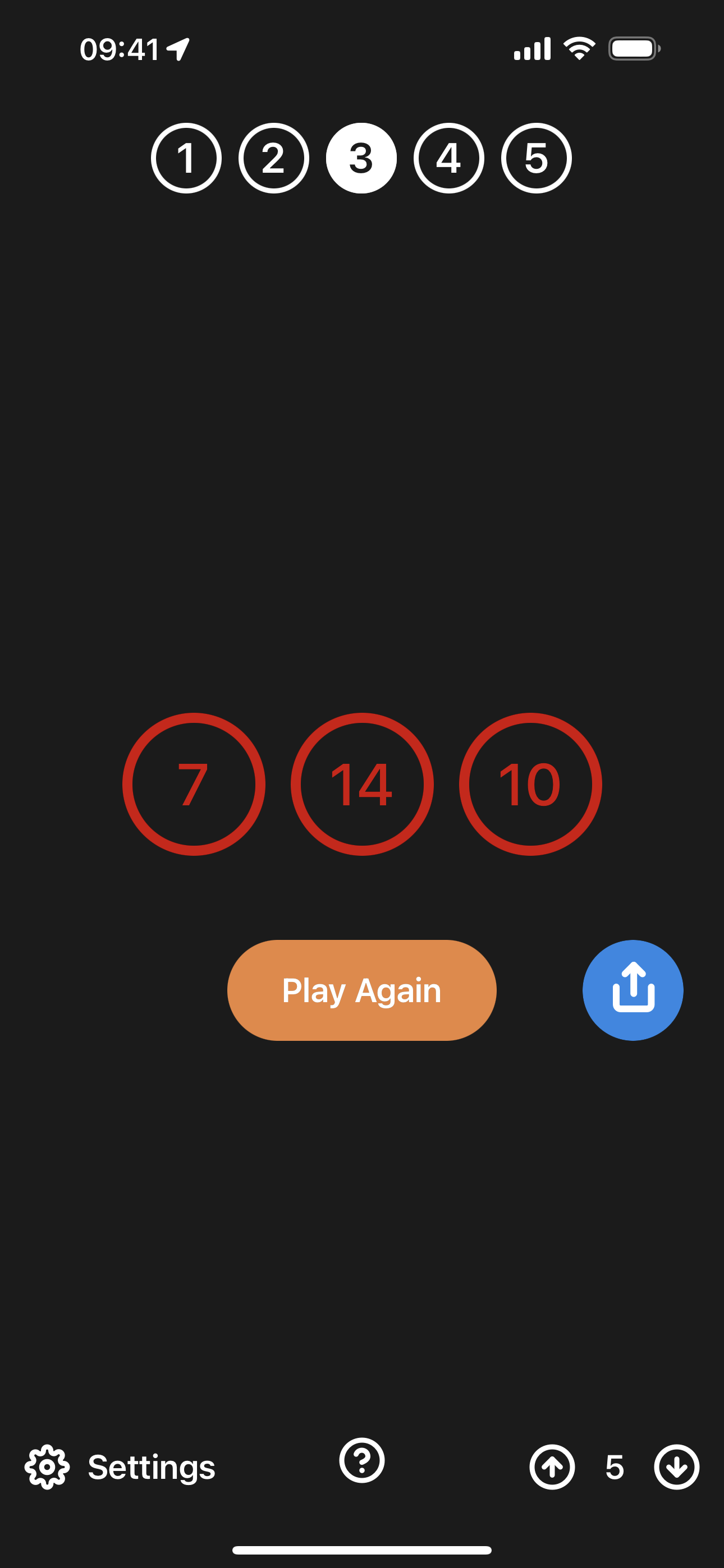 A real Reaction Timer Game 3 screenshot with three timers stopped on 7, 14 and 10