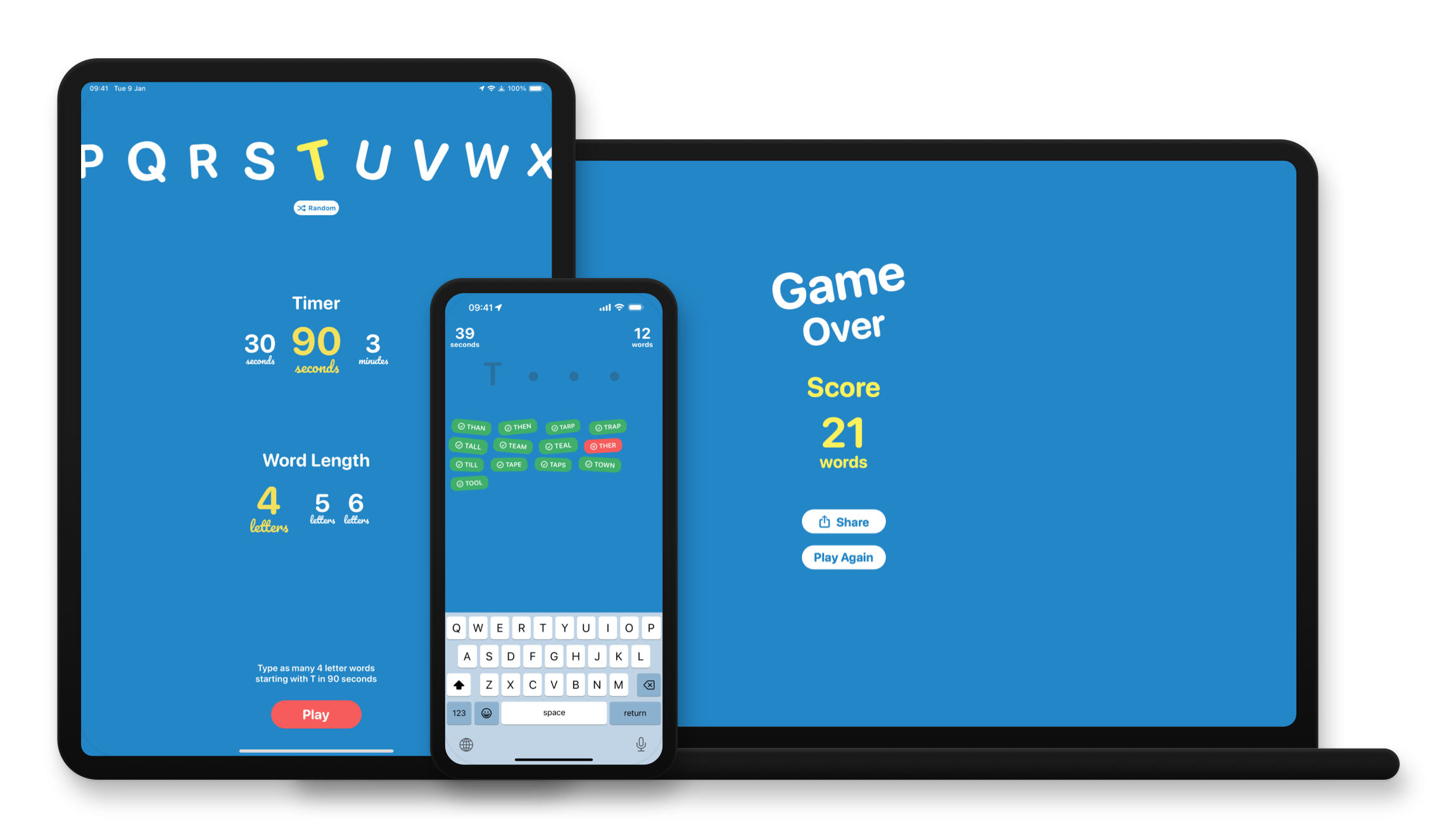 Verbal Fluency Game App Device Family