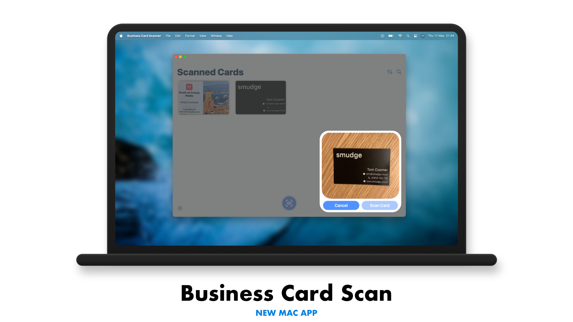 Smudge Business Card Scan New Mac App Slideshow Image