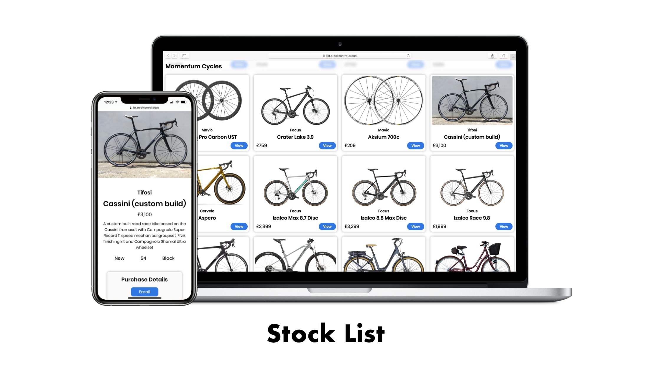 Smudge Stock List Software in framed devices