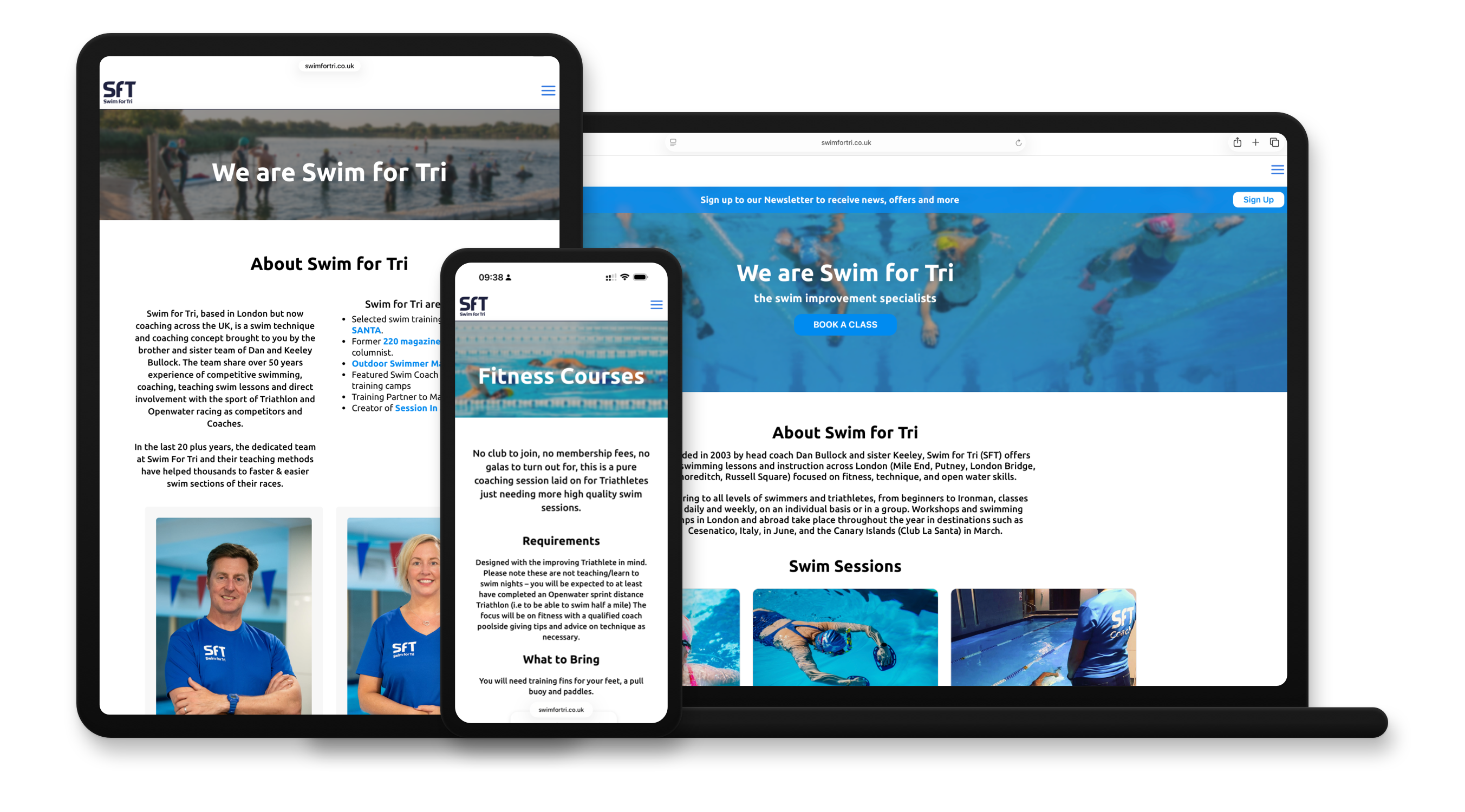 Smudge Website Development - Swim for Tri